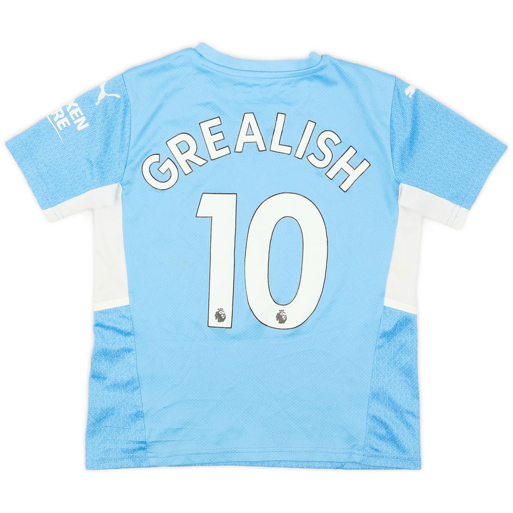 2021-22 Manchester City Home Shirt Grealish #10 - 6/10 - (S.Boys)