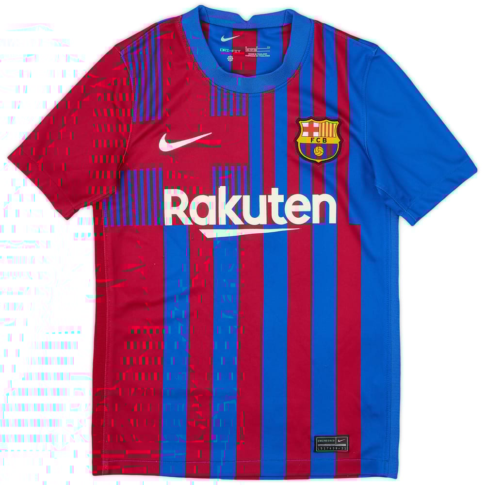 2021-22 Barcelona Home Shirt - 7/10 - (S.Boys)