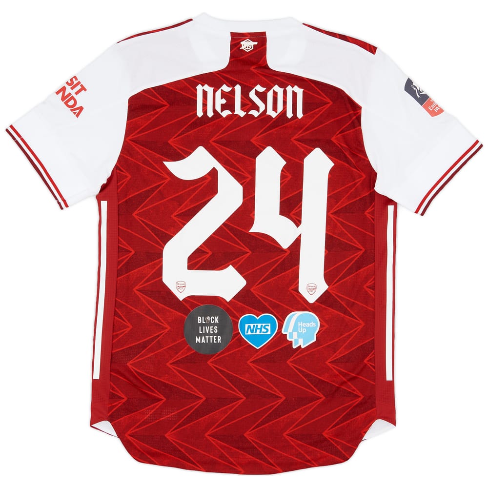 2020 Arsenal Match Issue FA Cup Final Home Shirt Nelson #24