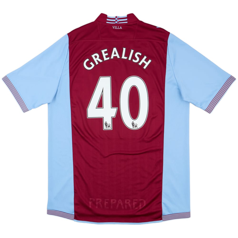 2013-14 Aston Villa Home Shirt Grealish #40 - 8/10 - (3XL)