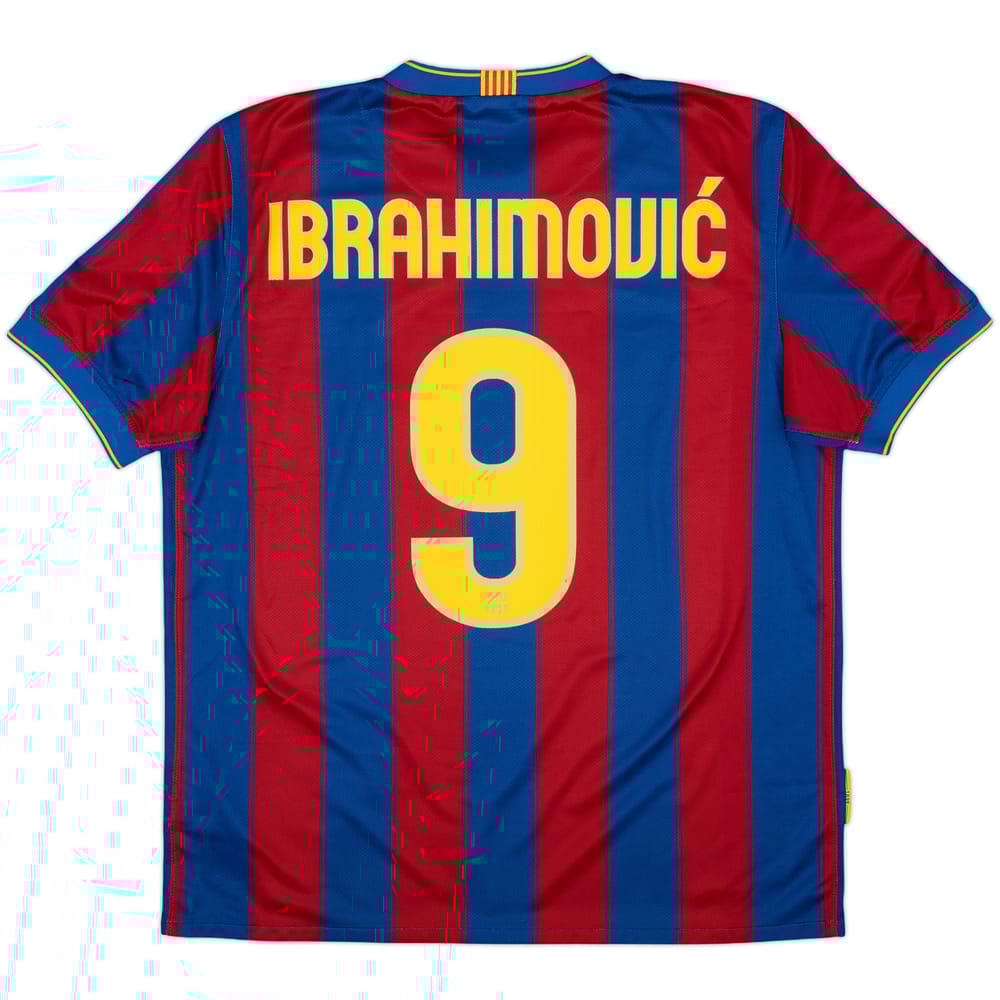 2009-10 Barcelona Home Shirt Ibrahimovic #9 - 7/10 - (L)