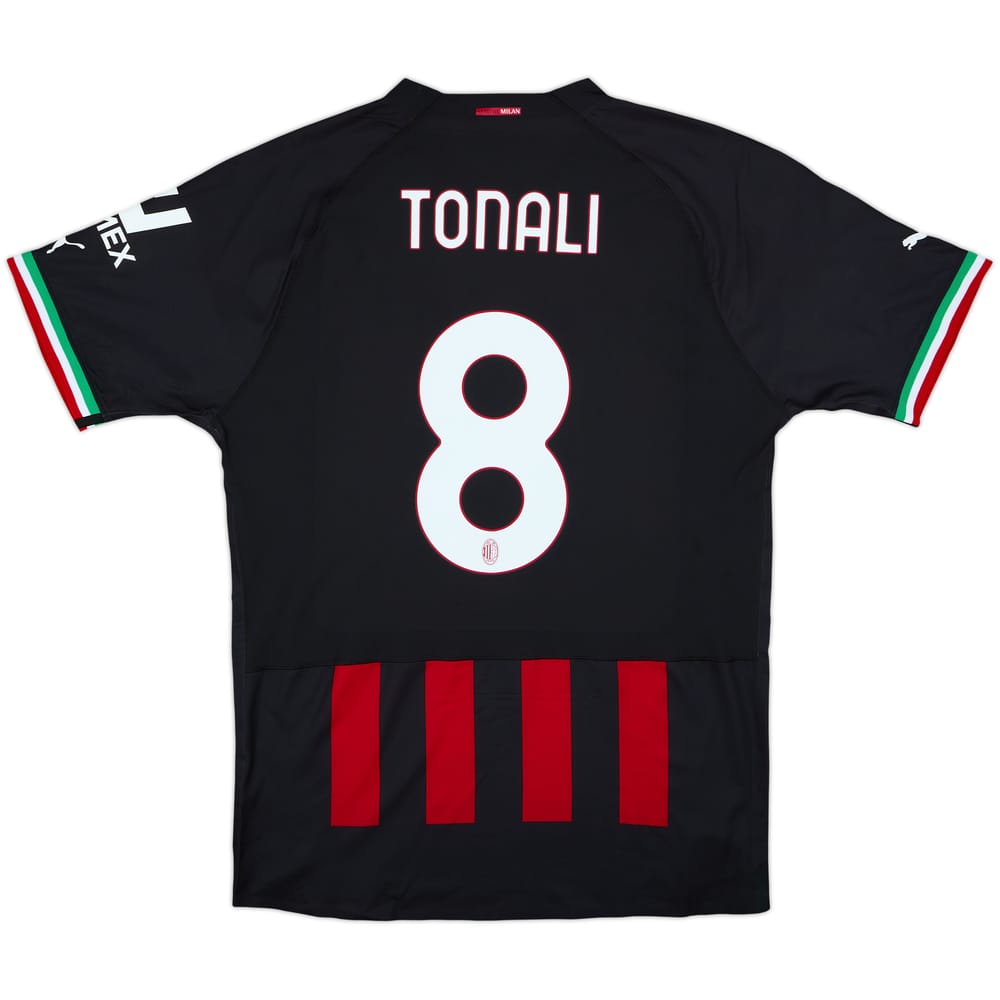 2022-23 AC Milan Authentic Home Shirt Tonali #8 - 8/10 - (XL)