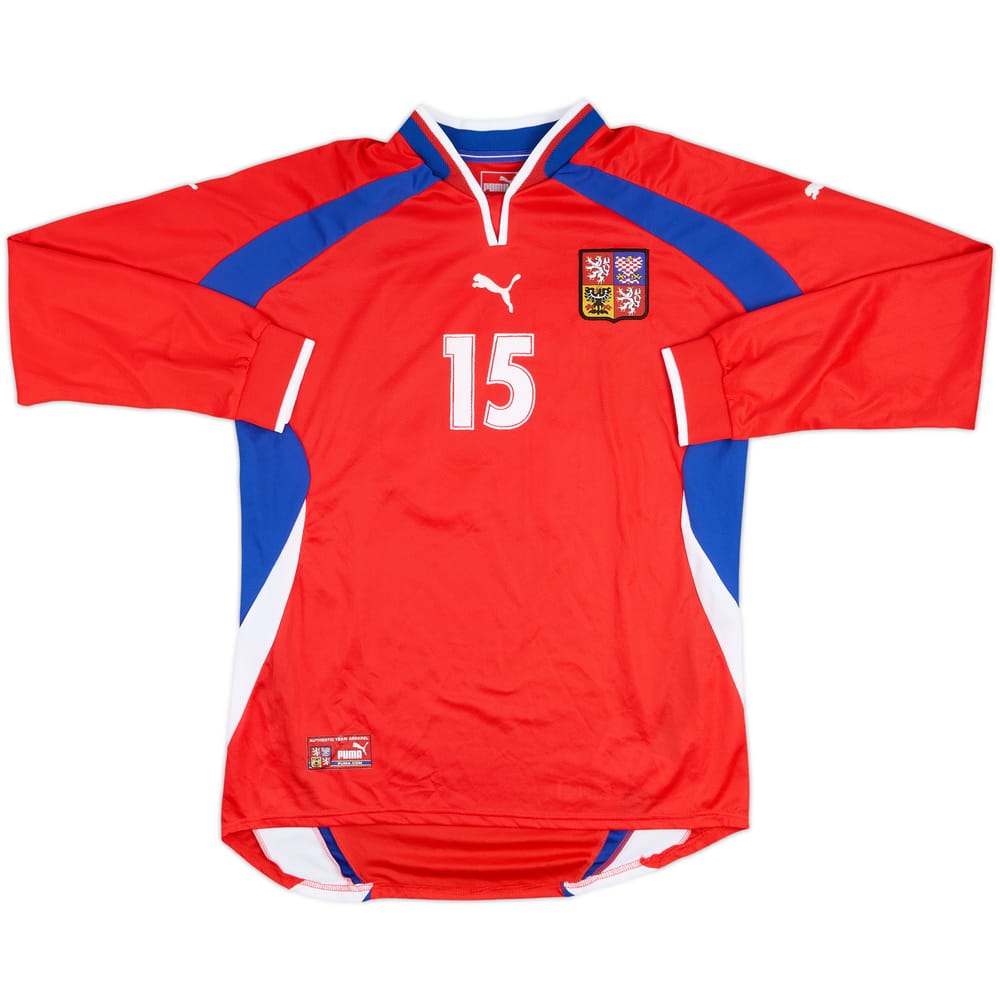 2001 Czech Republic Match Issue Home L/S Shirt #15 (Latal)