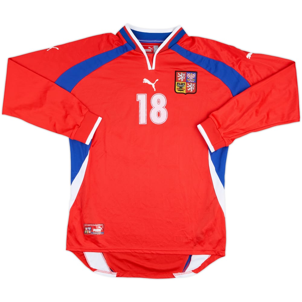 2001 Czech Republic Match Issue Home L/S Shirt #18 (Rada)
