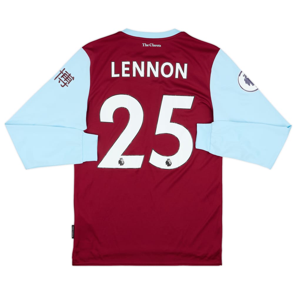 2019-20 Burnley Match Issue Home L/S Shirt Lennon #25