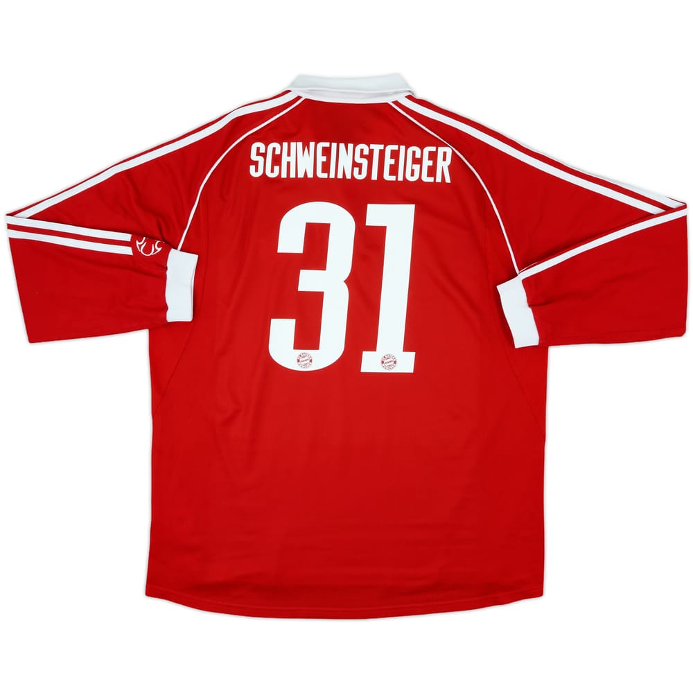 2006-07 Bayern Munich Player Issue Home L/S Shirt Schweinsteiger #31 - 9/10 - (XL)