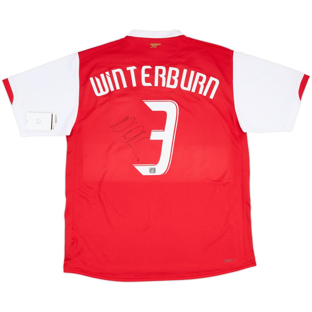 2006-08 Arsenal Signed Home Shirt Winterburn #3 (L)