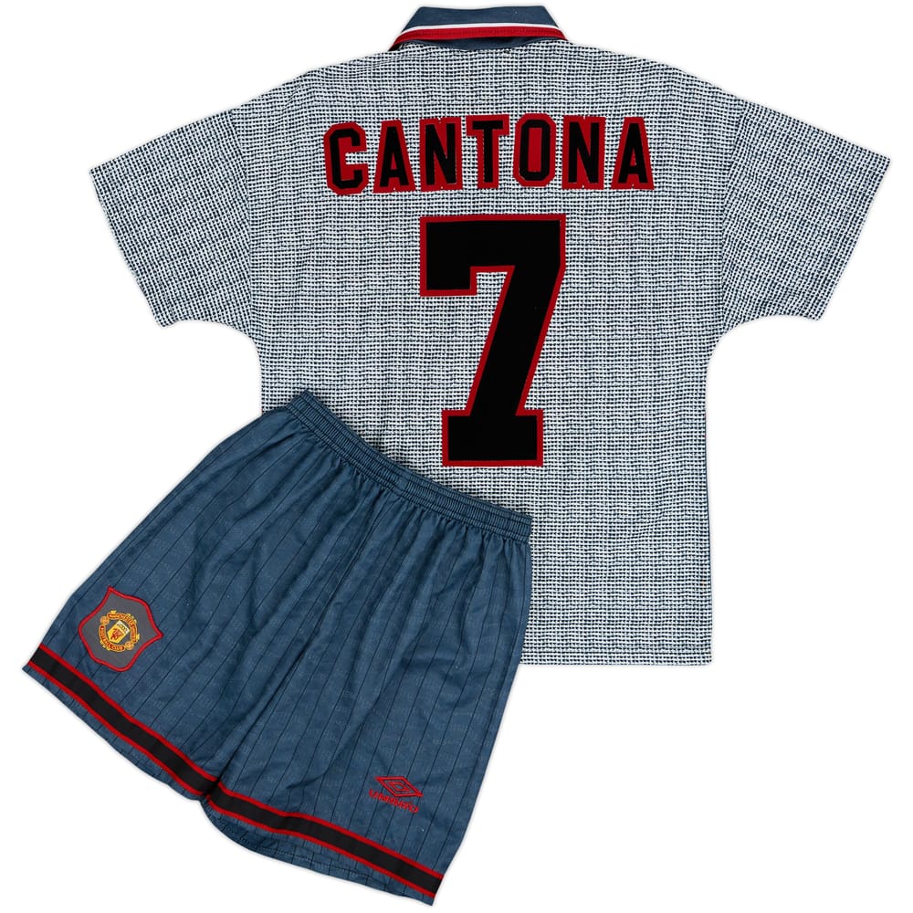 1995-96 Manchester United Away Shirt & Shorts Cantona #7 - 9/10 - (XL.Boys)