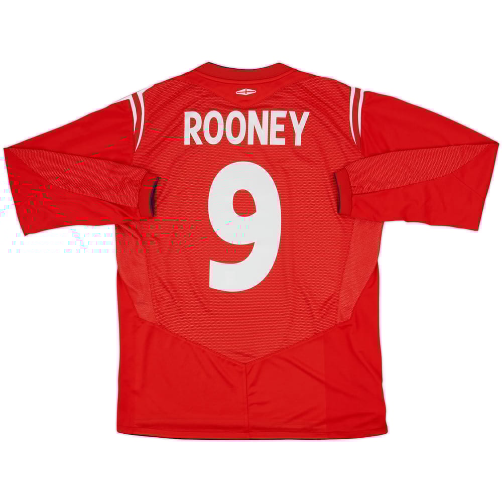 2004-06 England Away L/S Shirt Rooney #9 - 9/10 - (L)