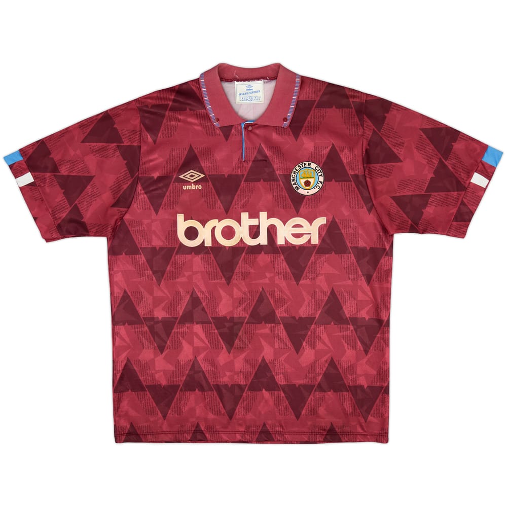 1990-92 Manchester City Away Shirt - 8/10 - (XL)