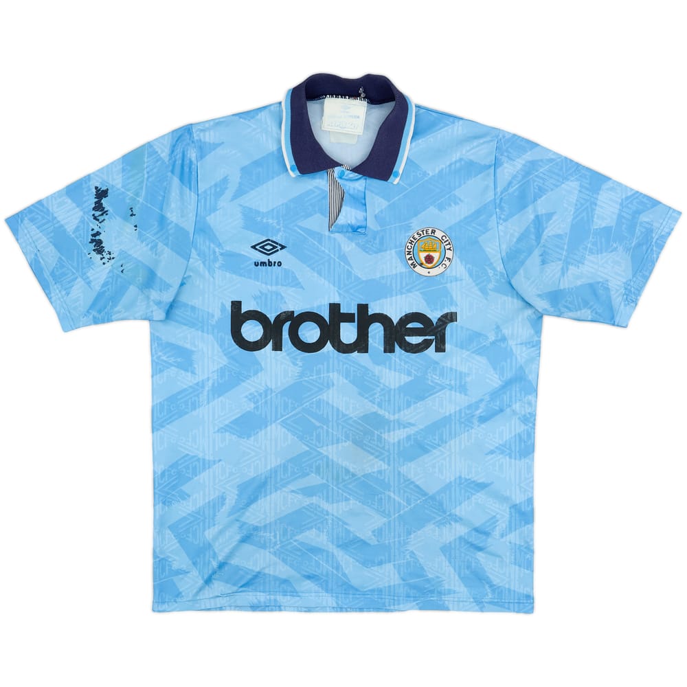 1991-93 Manchester City Home Shirt - 6/10 - (L)