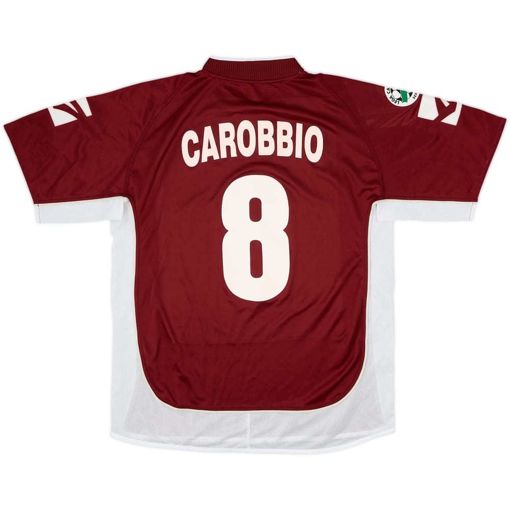 Camiseta de visitante del Albinoleffe 2003-04 preparada para partido Carobbio #8