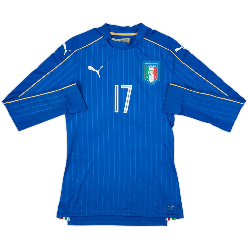 2016-17 Italy Player Issue Home L/S Shirt (ACTV Fit) #17 - 6/10 - (L)