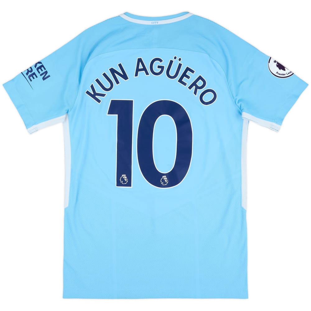 2017-18 Manchester City Authentic Home Shirt Kun Aguero #10 - 6/10 - (M)