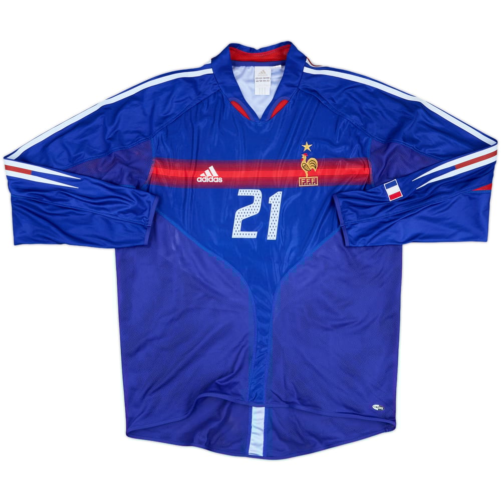 2004-06 France Home L/S Shirt #21 - 9/10 - (L)