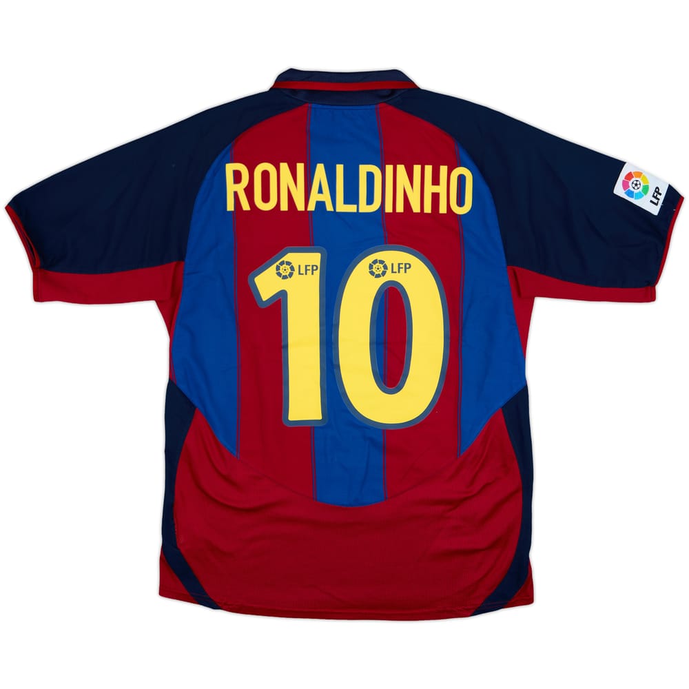 2003-04 Barcelona Home Shirt Ronaldinho #10 - 6/10 - (M)