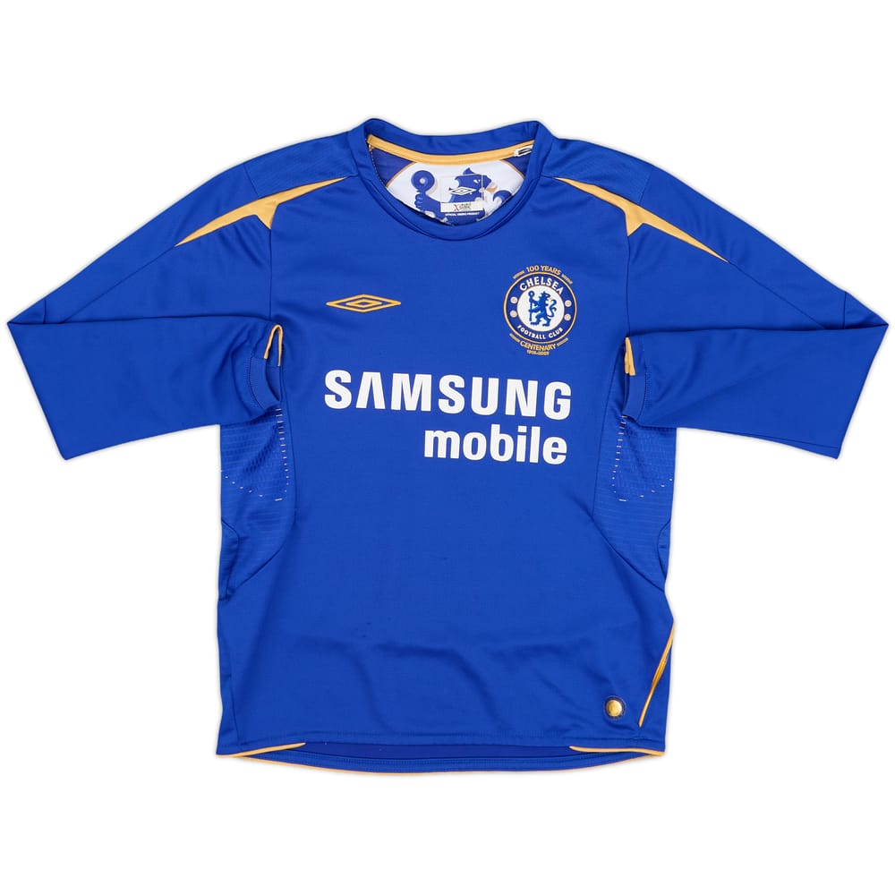 2005-06 Chelsea Centenary Home L/S Shirt - 9/10 - (S.Boys)