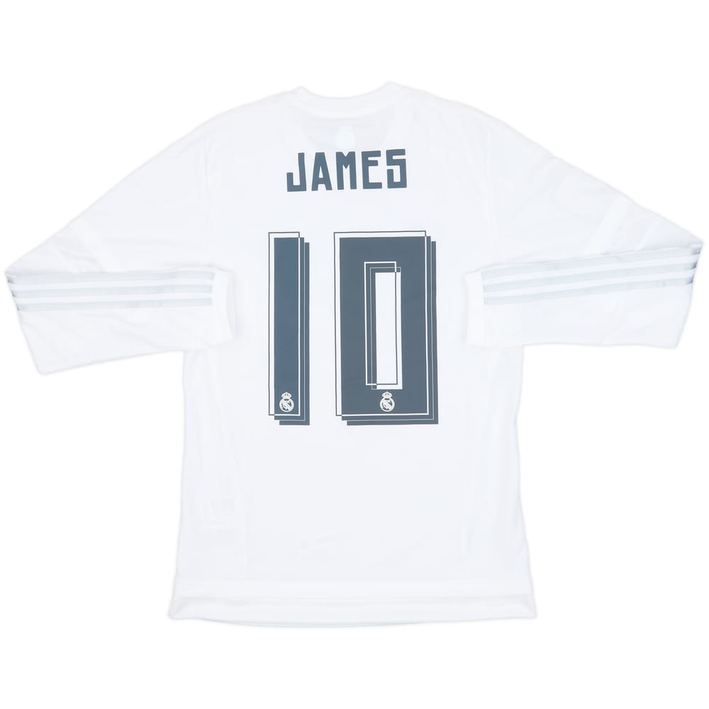 2015-16 Real Madrid Home L/S Shirt James #10 (S)