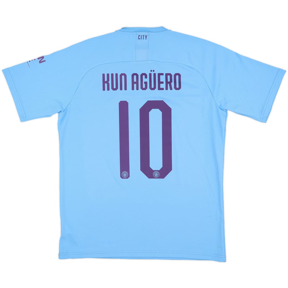 2019-20 Manchester City Home Shirt Kun Aguero #10 (L)