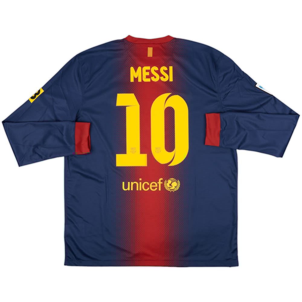 2012-13 Barcelona Home L/S Shirt Messi #10 (XL)
