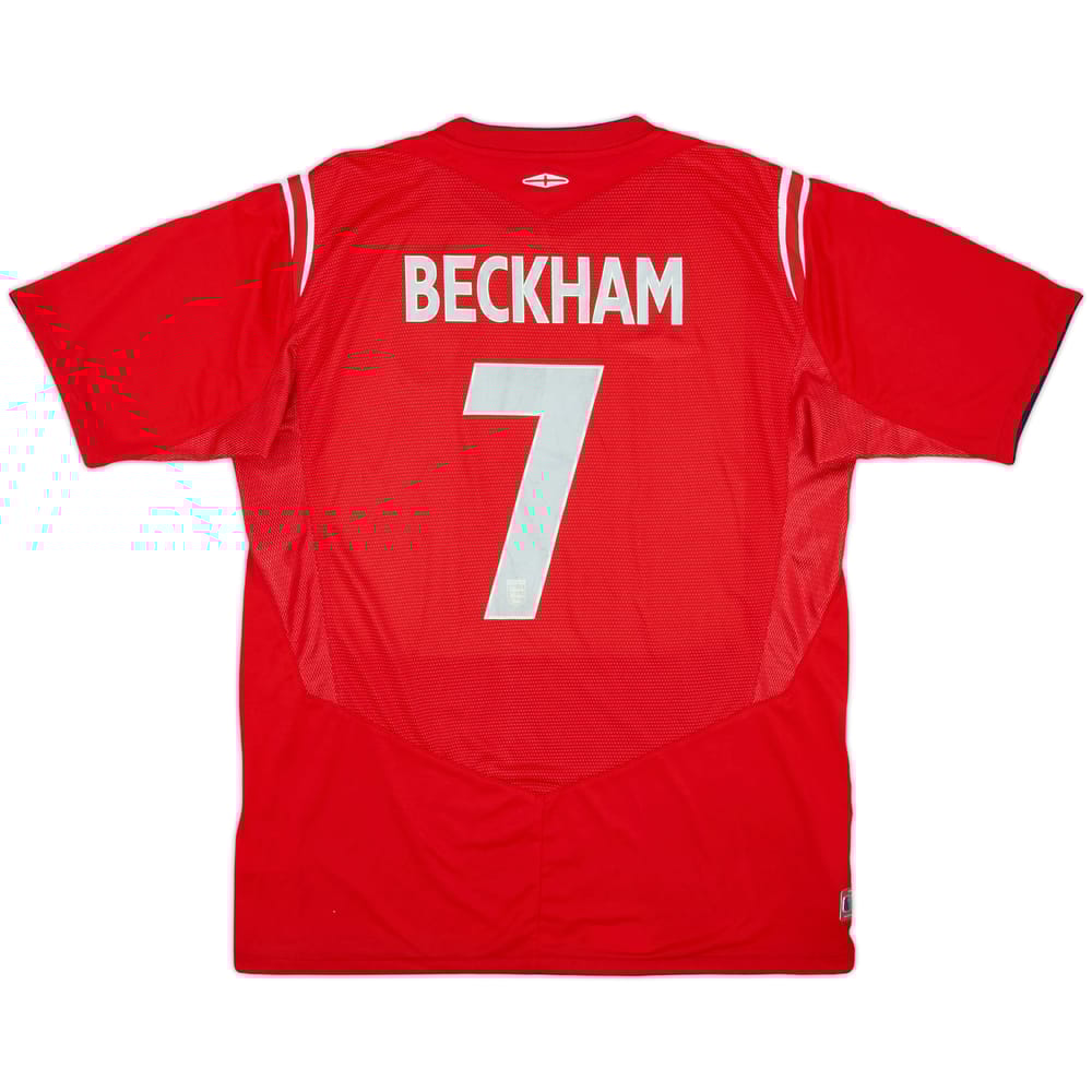 2004-06 England Away Shirt Beckham #7 - 7/10 - (L)