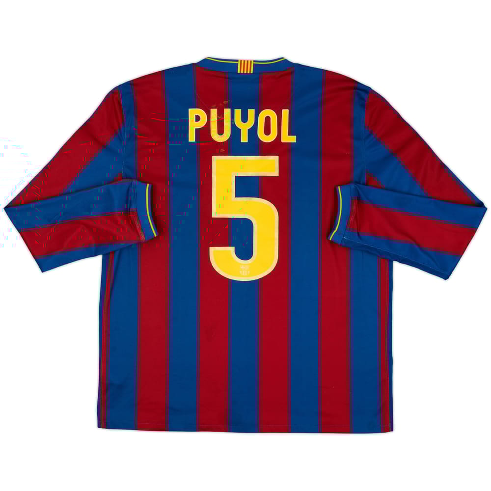 2009-10 Barcelona Home L/S Shirt Puyol #5 - 6/10 - (L)