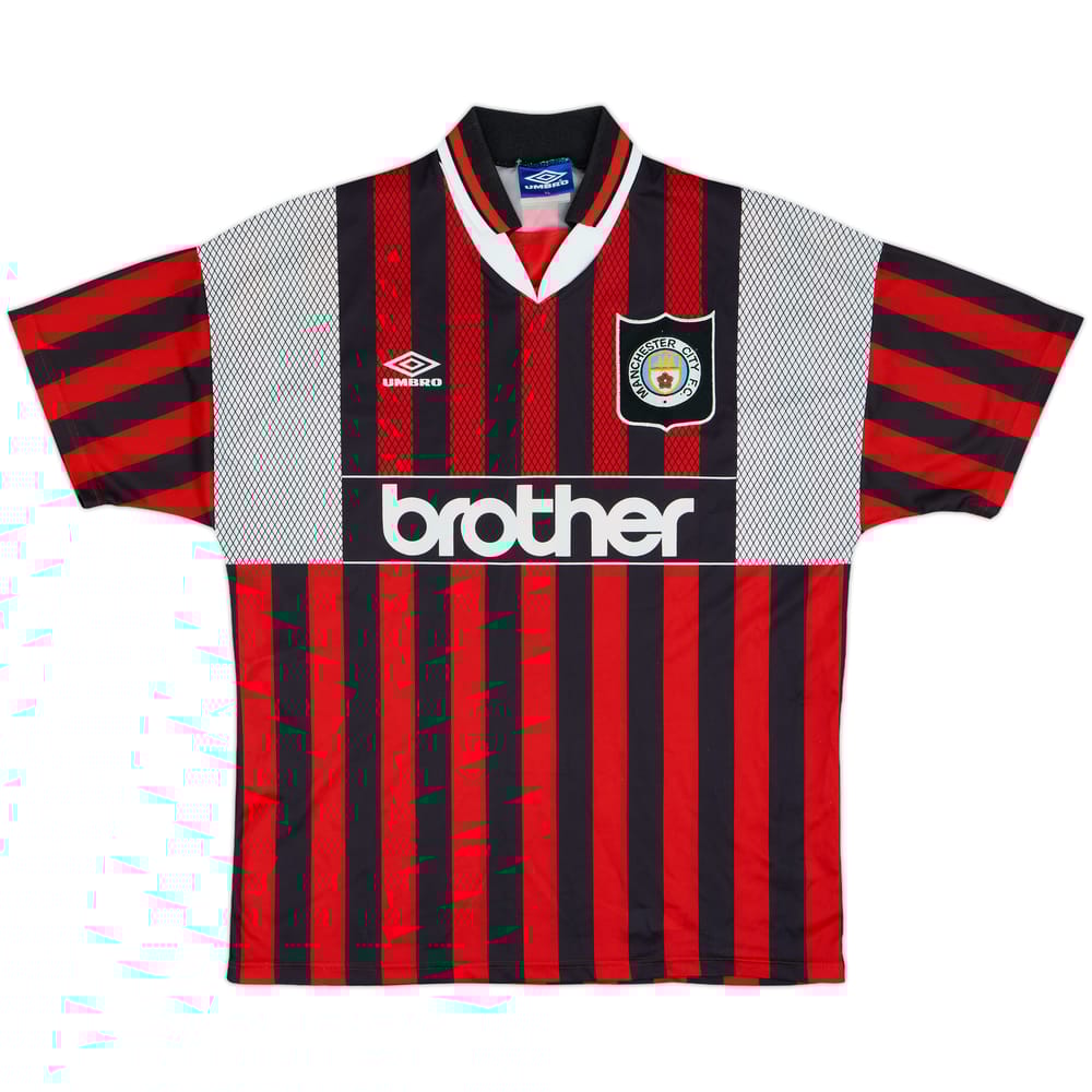 1994-96 Manchester City Away Shirt Kinkladze #7 - 8/10 - (XL)