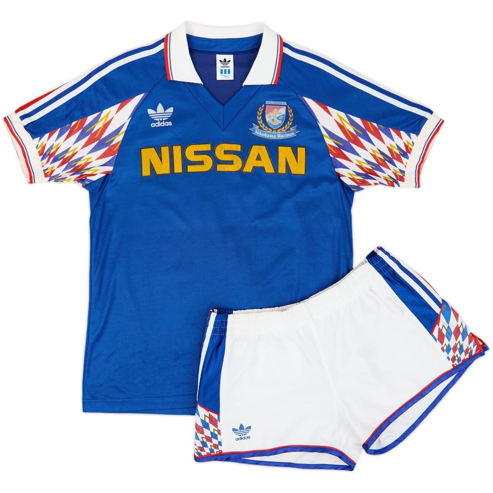 1992-93 Yokohama Marinos Home Shirt & Shorts - 7/10 - (M)