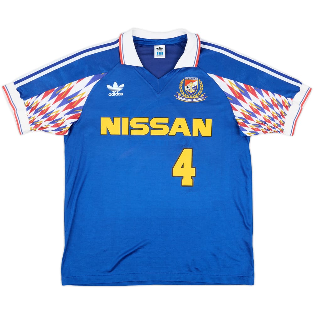 1992-93 Yokohama Marinos Home Shirt Sumioka #4 - 8/10 - (M)
