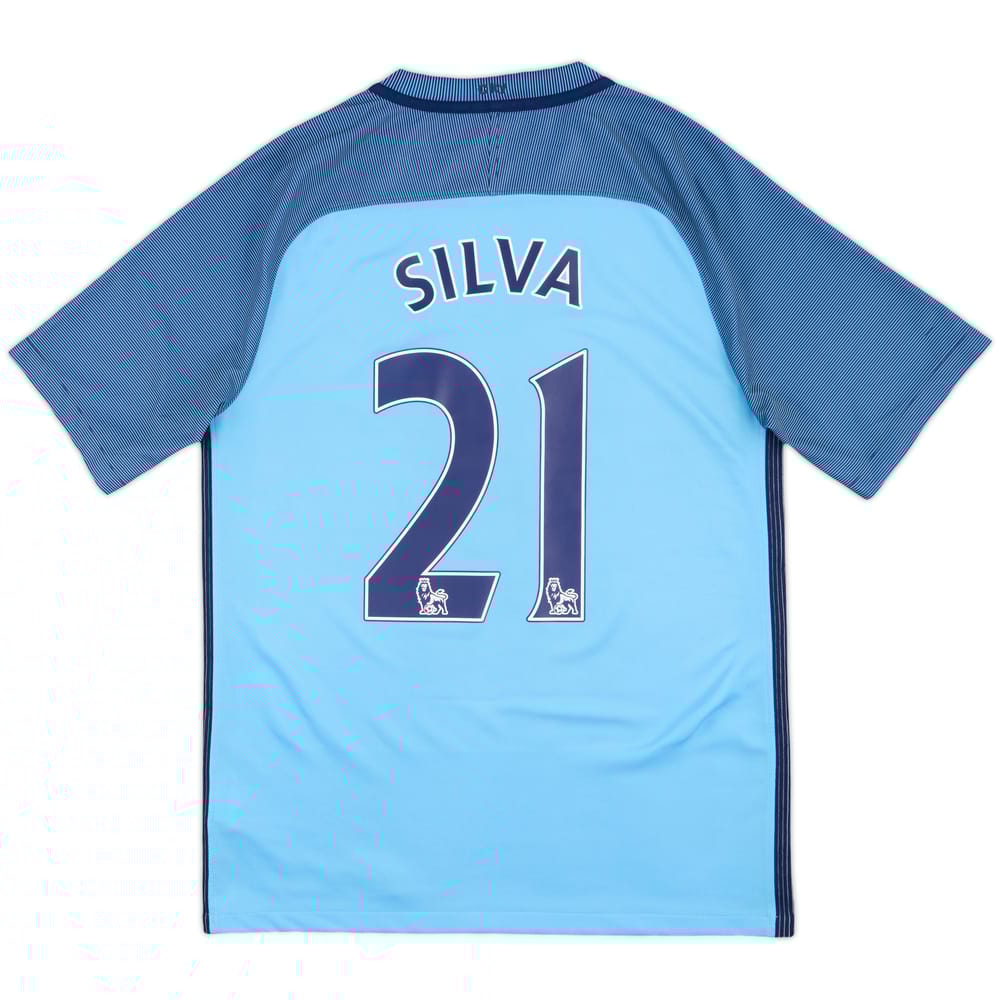 2016-17 Manchester City Home Shirt Silva #21 - 6/10 - (S)