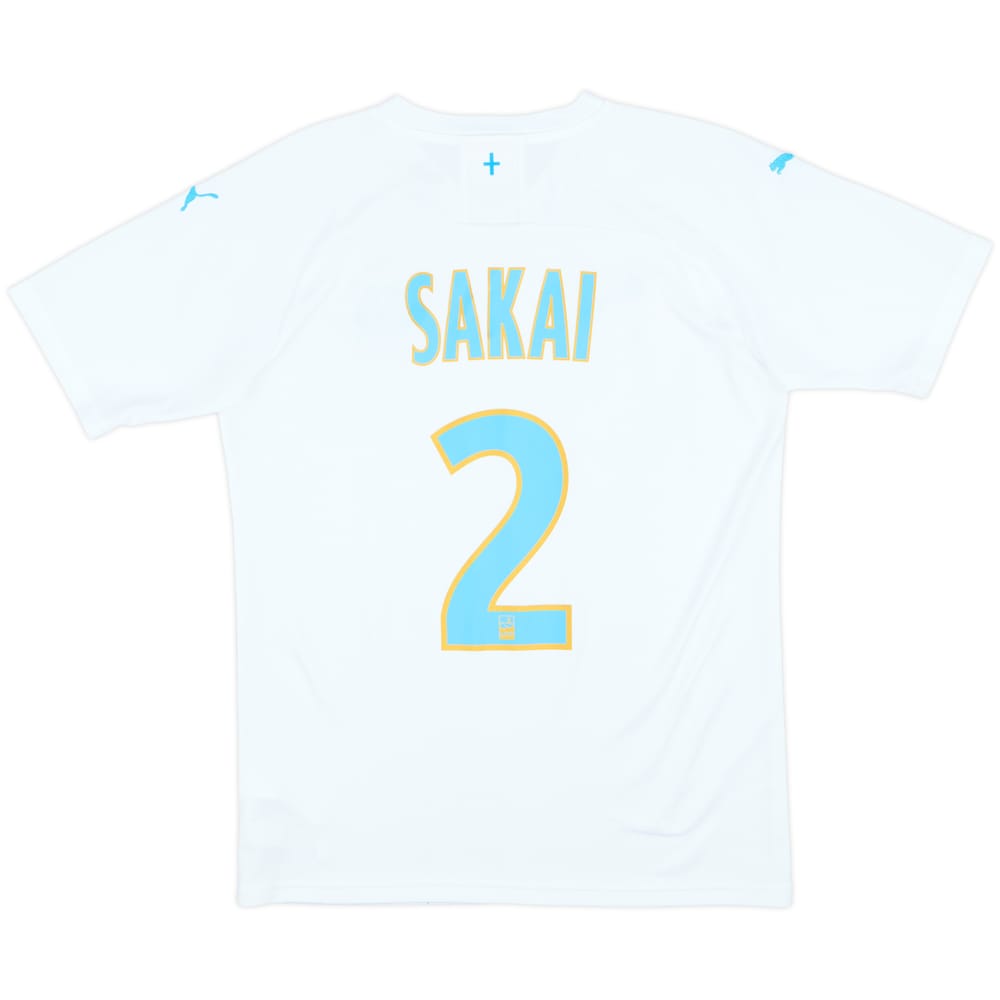 2019-20 Olympique Marseille Home Shirt Sakai #2 - 8/10 - (S)