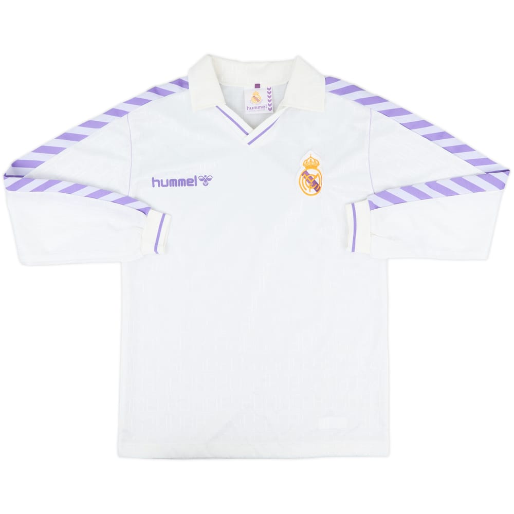 1986-88 Real Madrid Home L/S Shirt - 10/10 - (S)