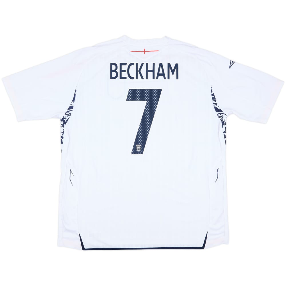 2007-09 England Home Shirt Beckham #7 - 8/10 - (3XL)