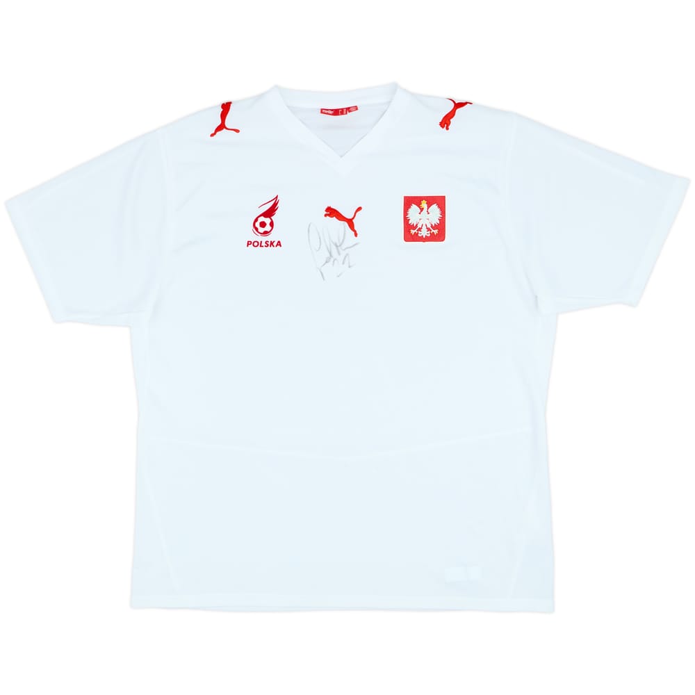 2008 Poland Signed Home Shirt - 8/10 - (XXL)