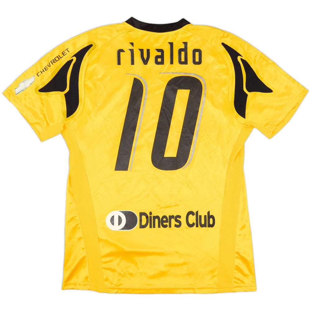 2007-08 AEK Athens Home Shirt Rivaldo #10 - 7/10 - (L)