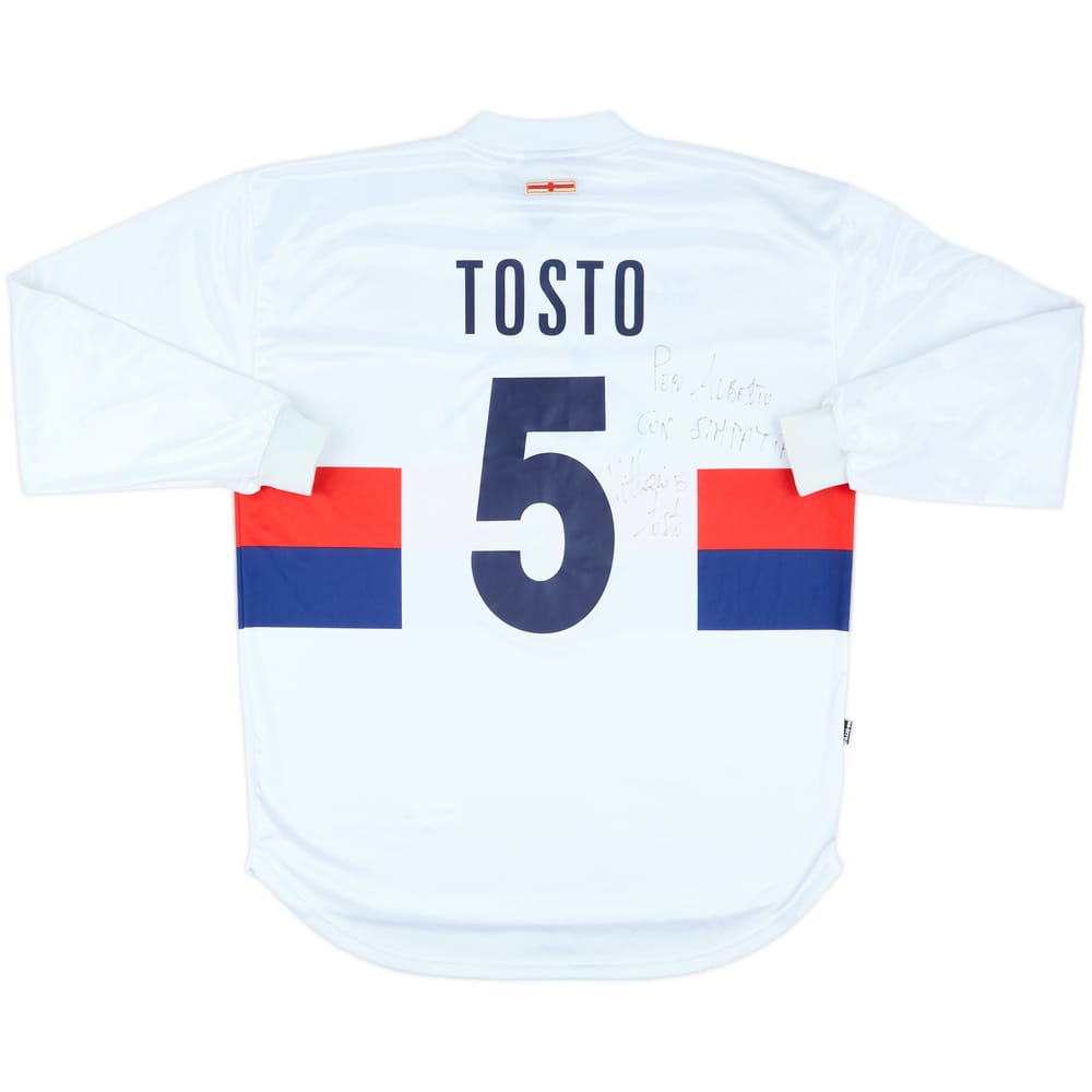 2004-05 Genoa Match Issue Signed Away L/S Shirt Tosto #5