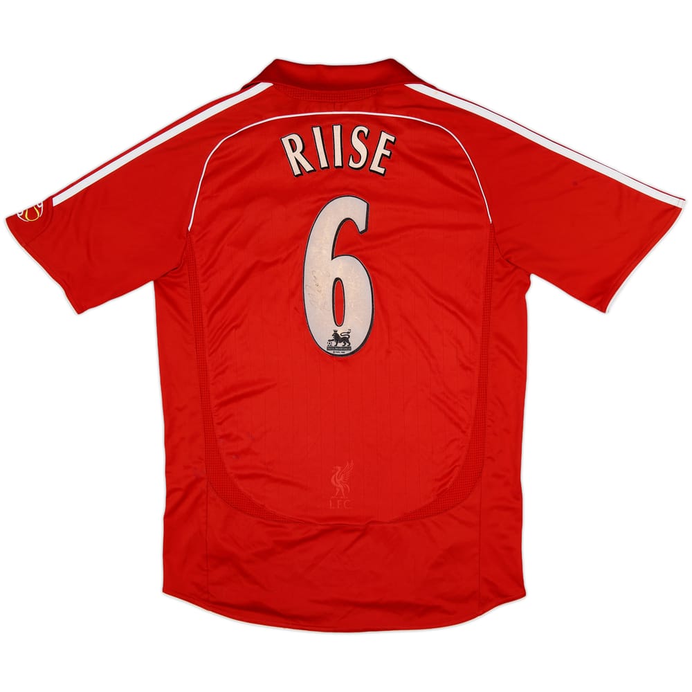 2006-08 Liverpool Signed Home Shirt Riise #6 - 7/10 - (M)
