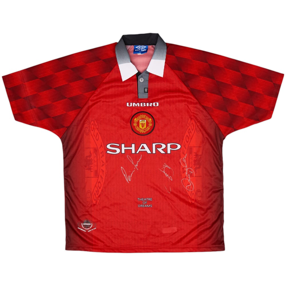 1996-98 Manchester United Signed Home Shirt - 8/10 - (XL)