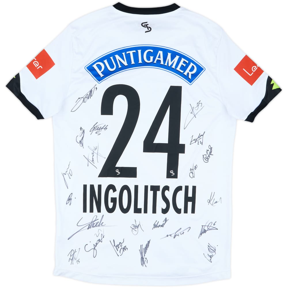 2020 Sturm Graz Match Issue Squad Signed Home Shirt Ingolitsch #24