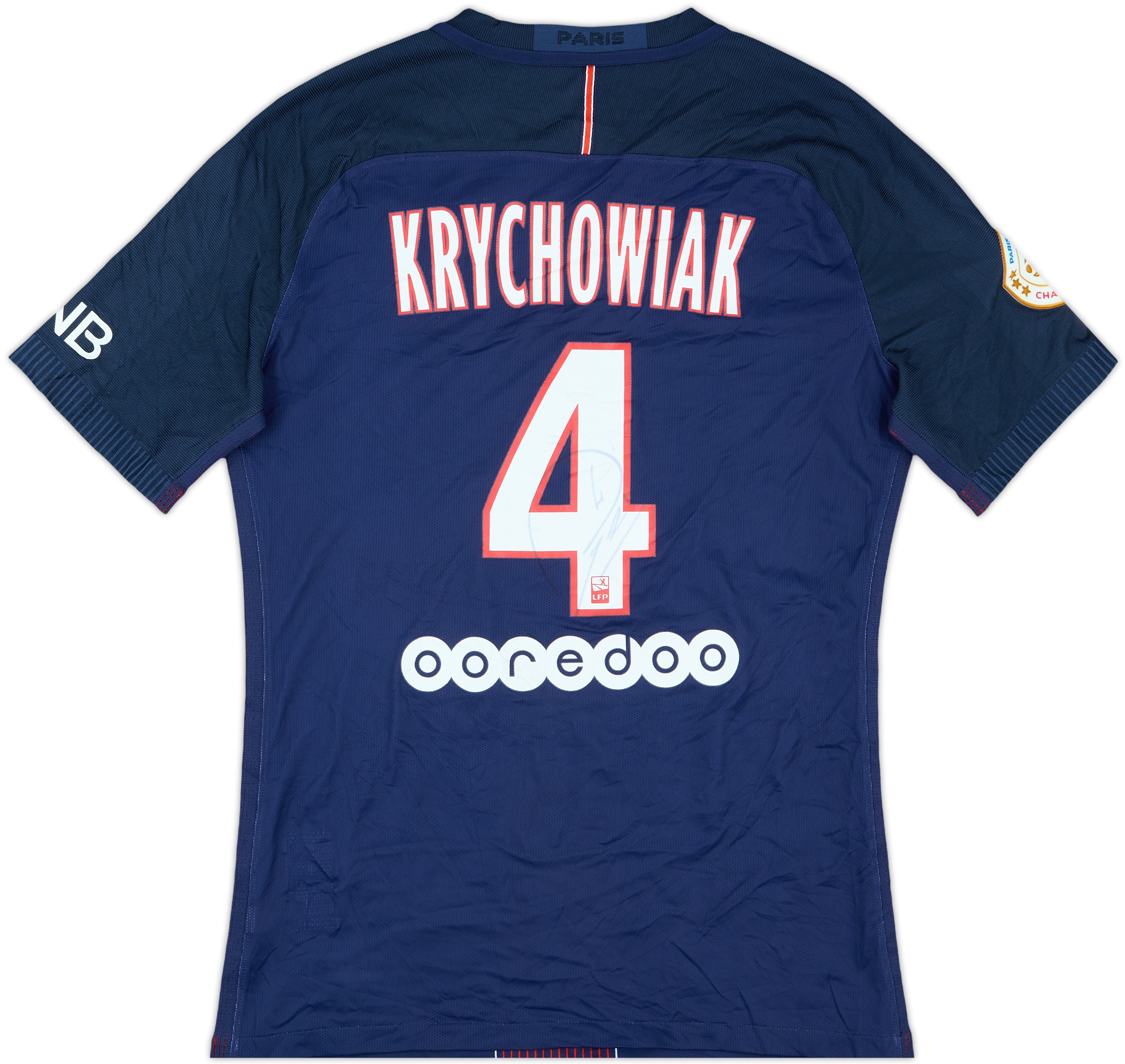 2016-17 Paris Saint-Germain Match Issue Signed Home Shirt Krychowiak #4