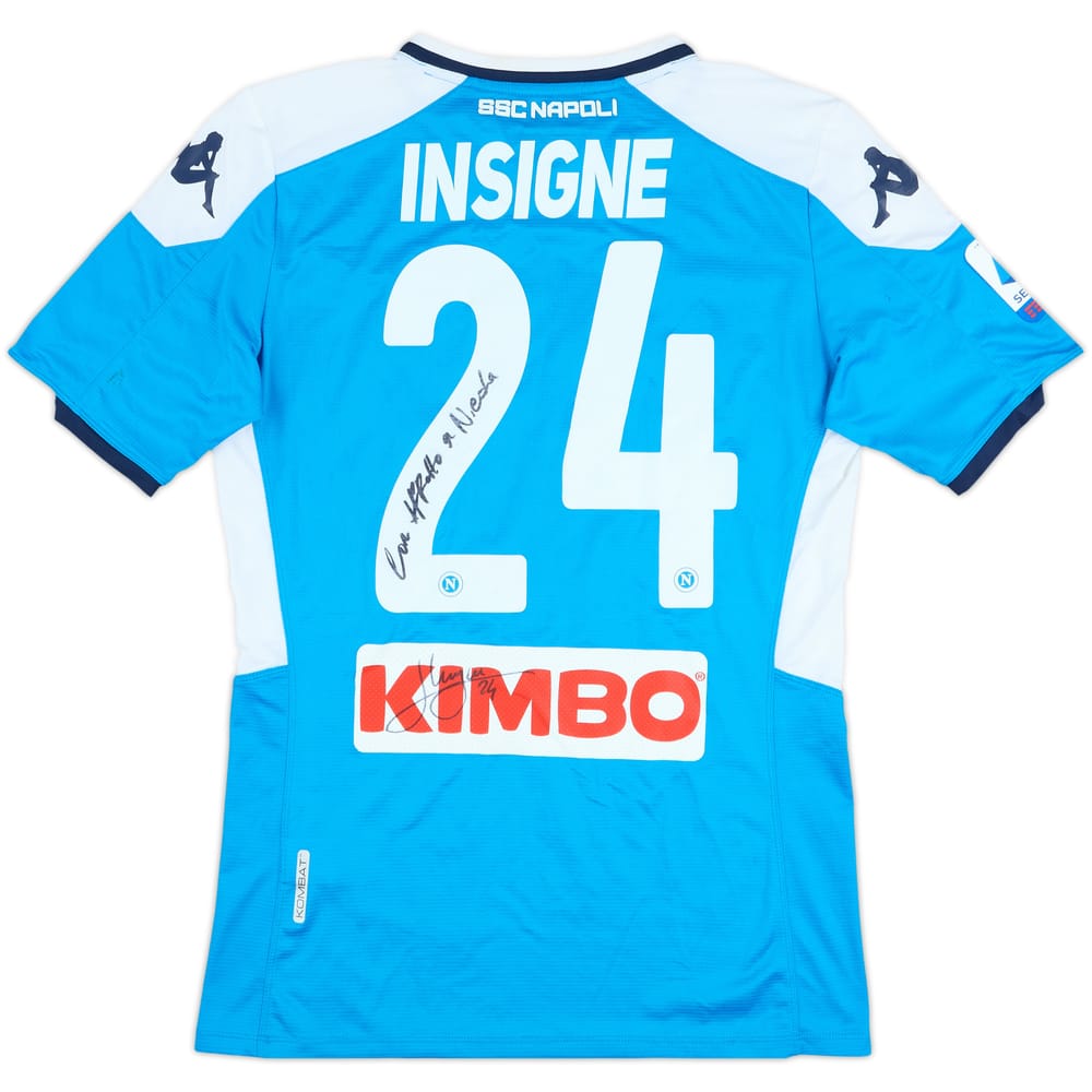 2019-20 Napoli Signed Home Shirt Insigne #24 - 6/10 - (M)