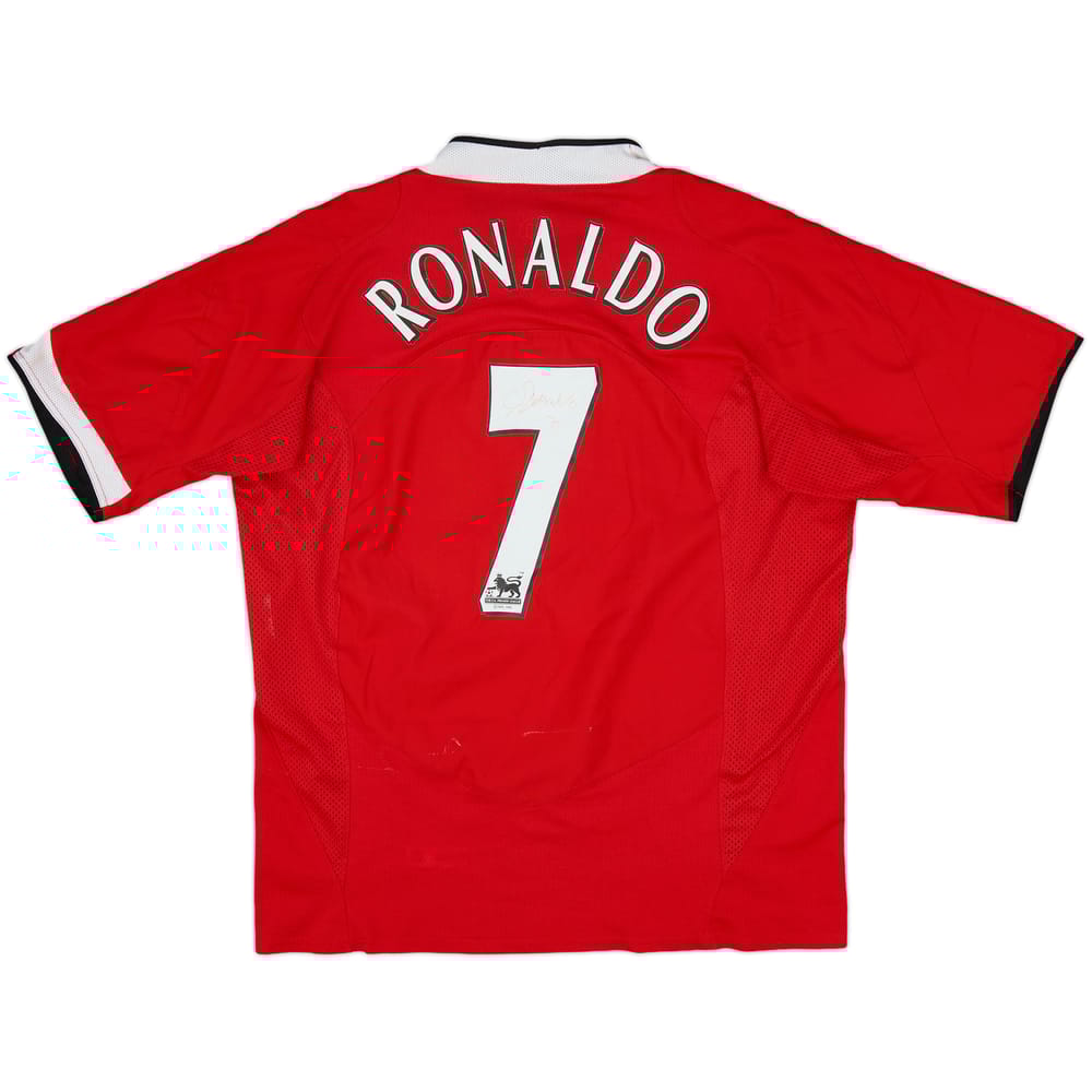 2004-06 Manchester United Signed Home Shirt Ronaldo #7 - 7/10 - (L)