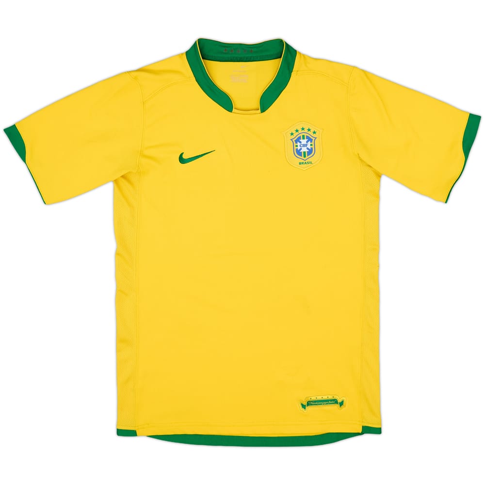2006-08 Brazil Signed Home Shirt - 8/10 - (XL.Boys)