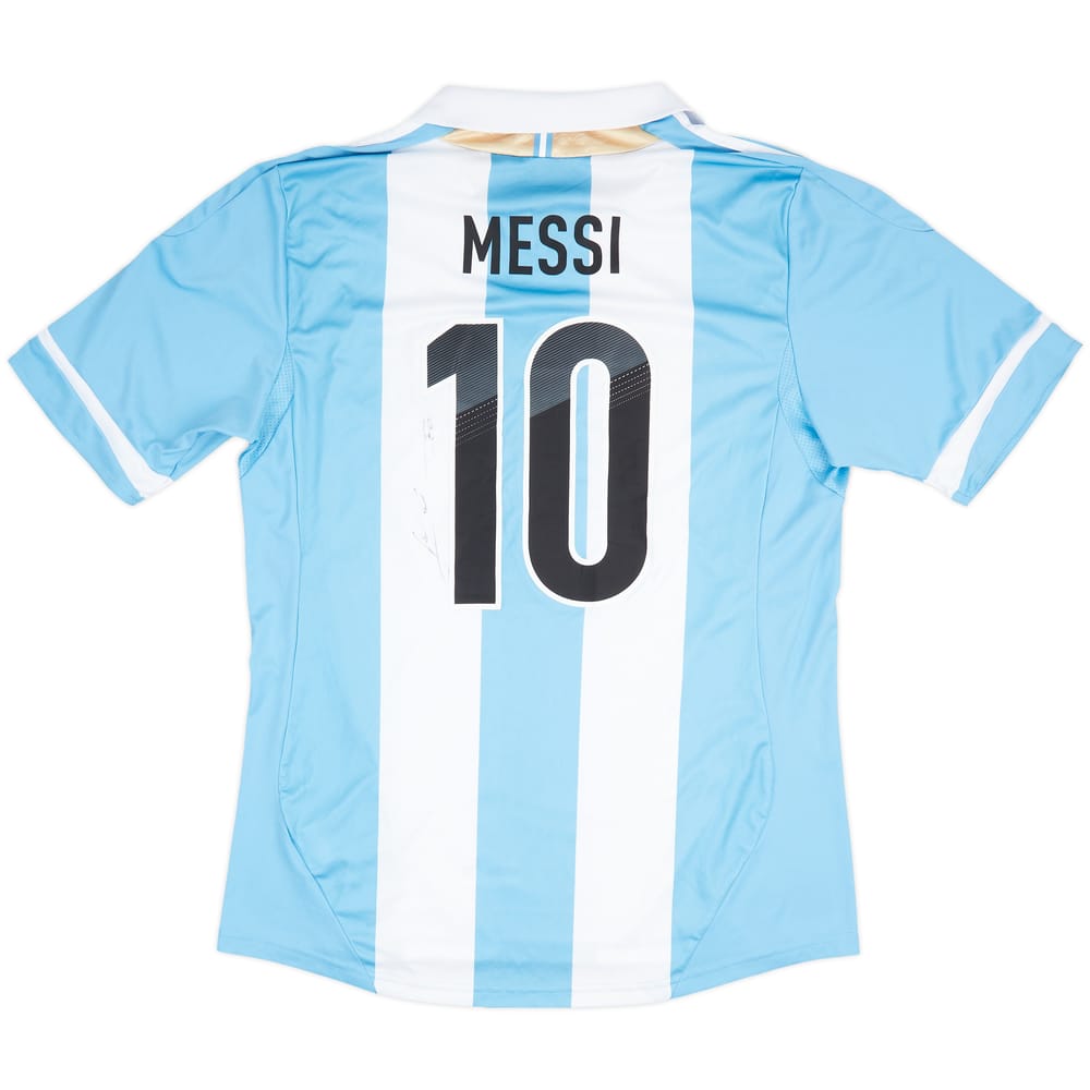2011-13 Argentina Signed Home Shirt Messi #10 - 8/10 - (L)