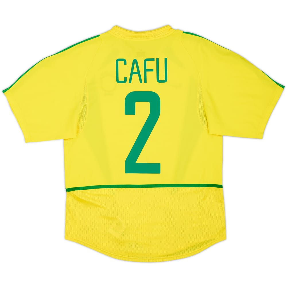 2002-04 Brazil Home Shirt Cafu #2 - 8/10 - (S)