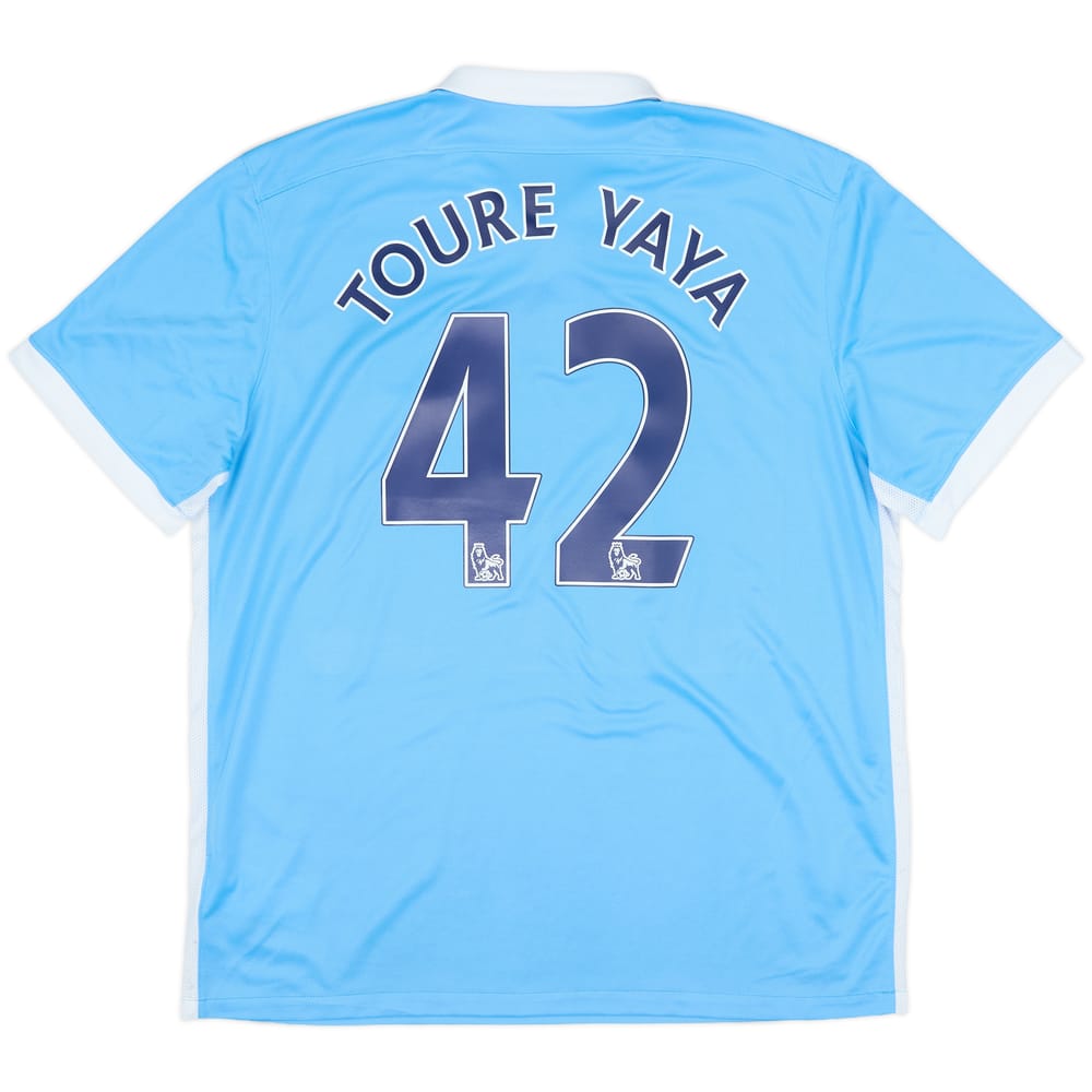 2015-16 Manchester City Home Shirt Toure Yaya #42 - 10/10 - (XL)
