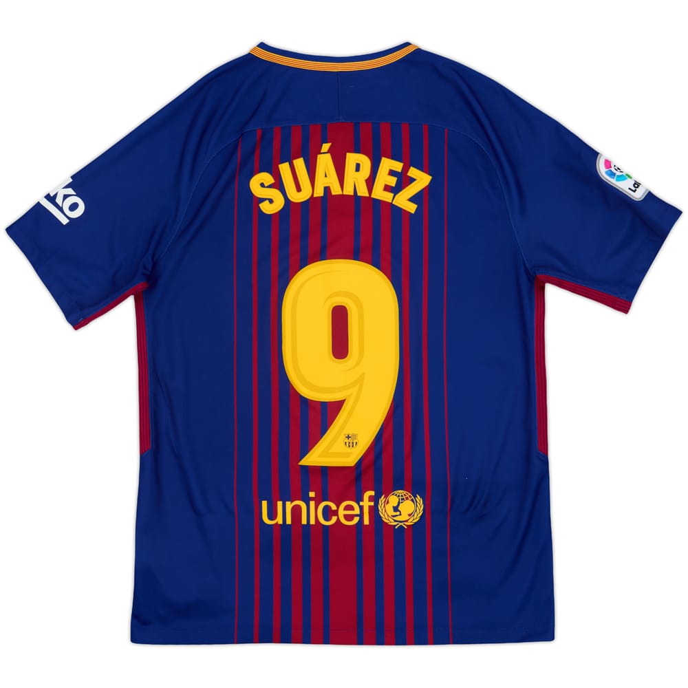 2017-18 Barcelona Home Shirt Suarez #9 - 9/10 - (M)