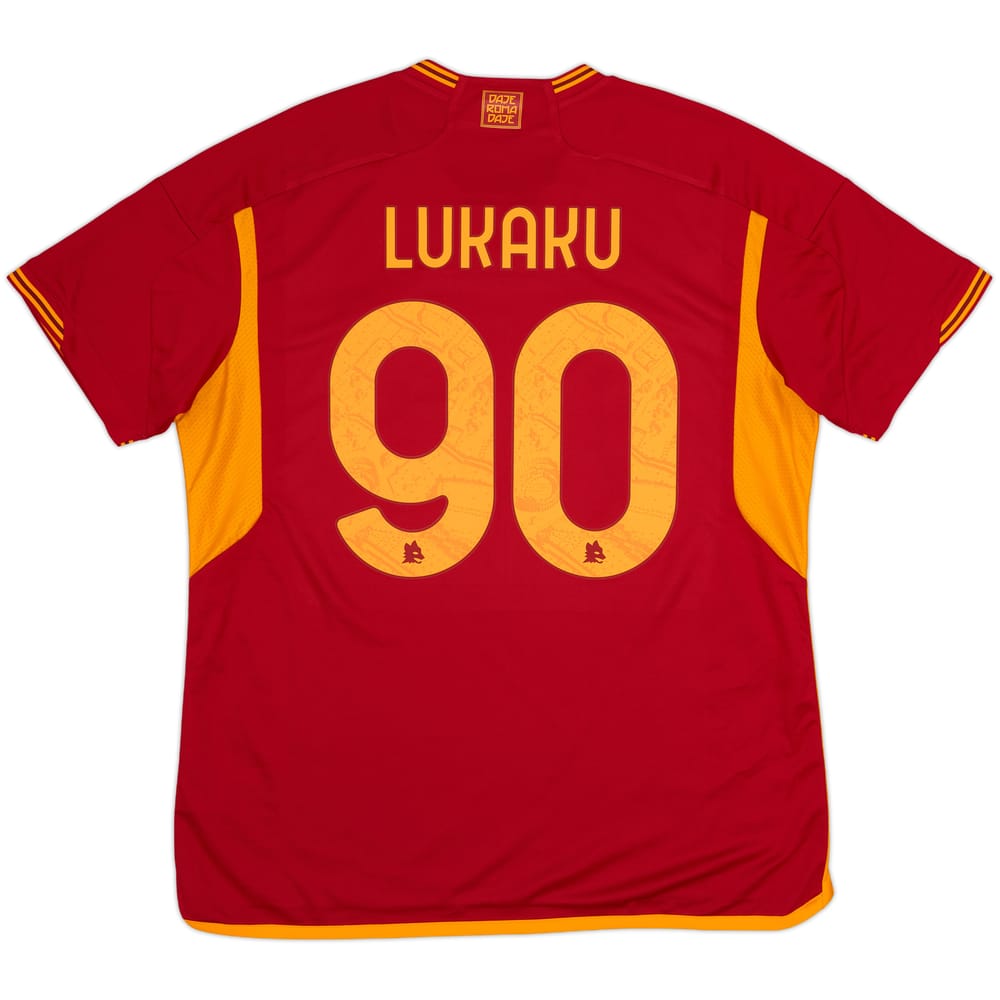 2023-24 Roma Home Shirt Lukaku #90 - 8/10 - (XL)
