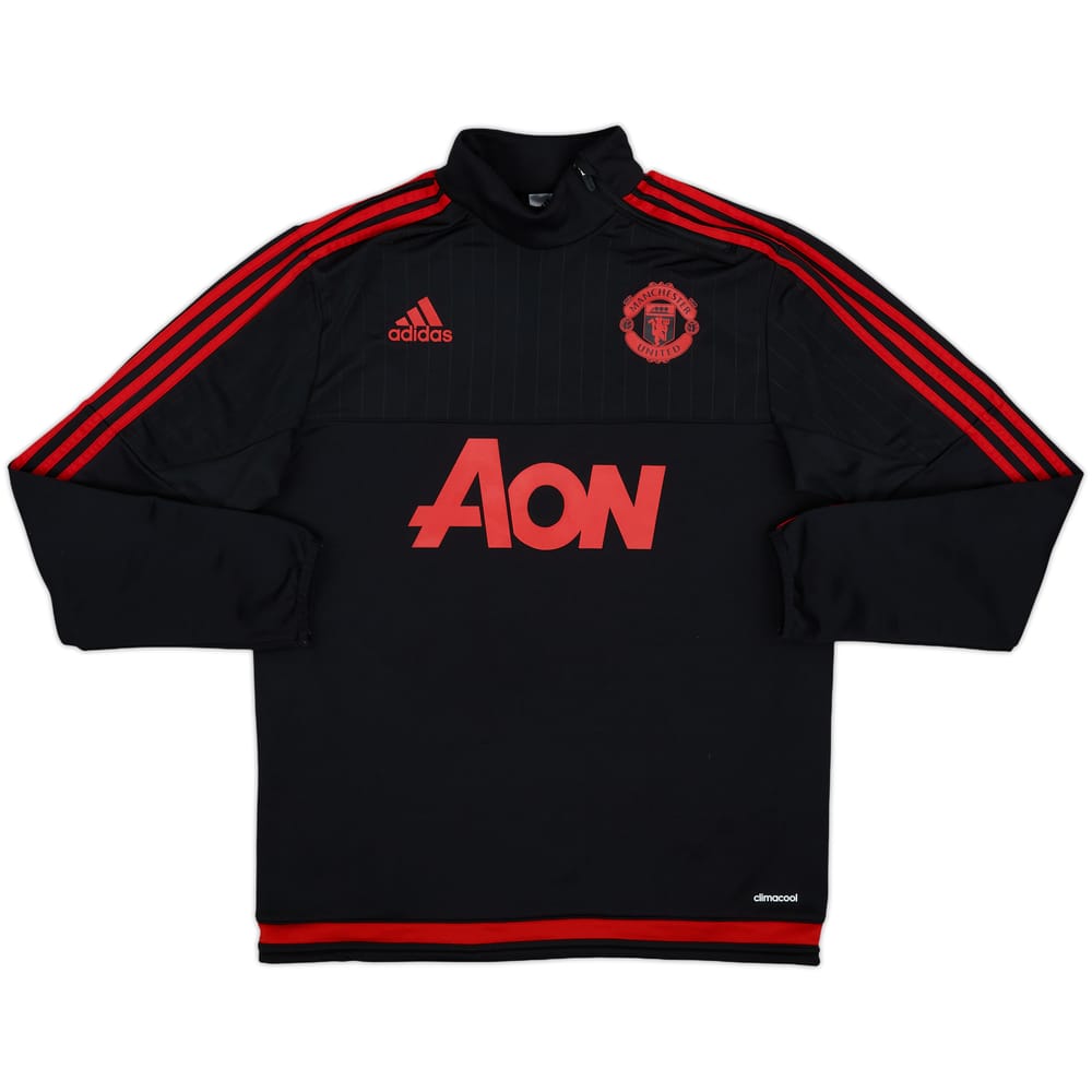2015-16 Manchester United adidas 1/4 Zip Drill Top - 9/10 - (M)