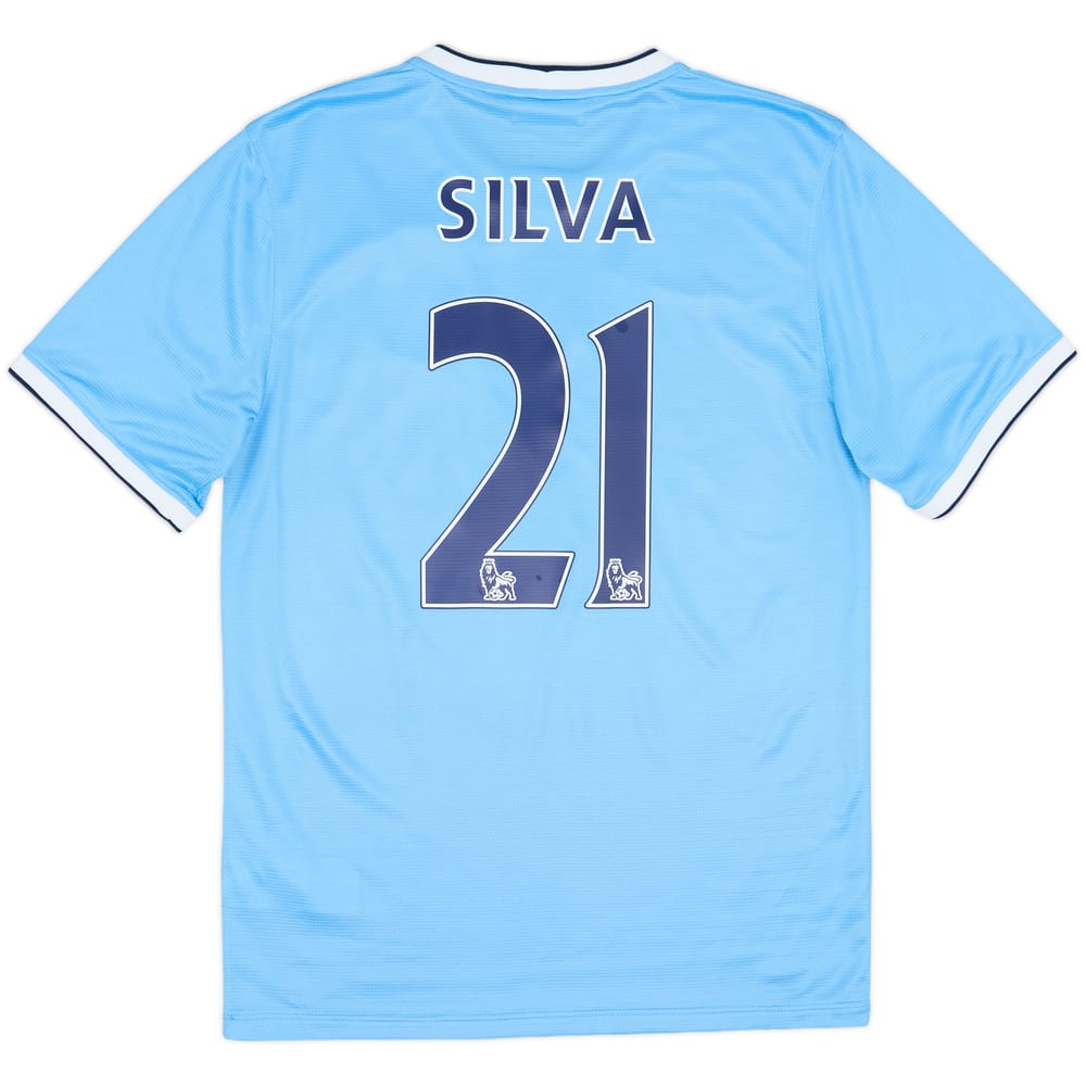 2013-14 Manchester City Home Shirt Silva #21 - 8/10 - (S)